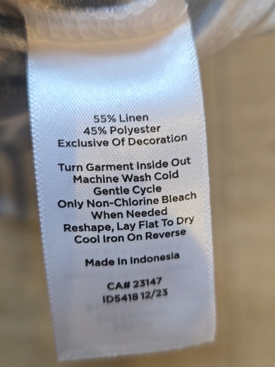 Talbot's Blue/White Striped Beach Theme Linen Blend Tee - Picture 5 of 6